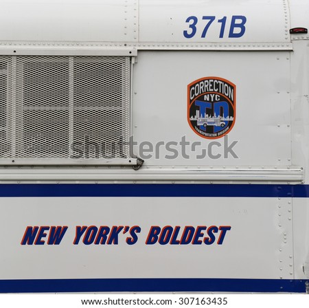 NEW YORK - MAY 21, 2015: Correction Department City of New York bus in New York