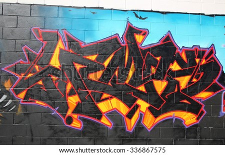 NEW YORK - NOVEMBER 8, 2015: Graffiti art at East New York in Brooklyn.