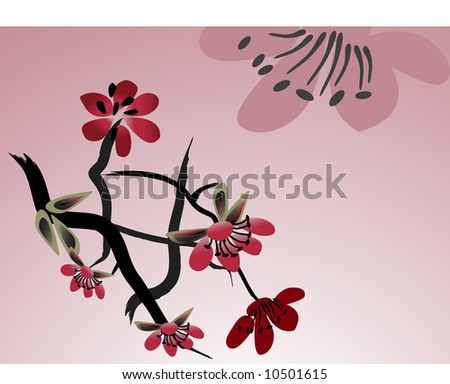 stock vector japanese flowers