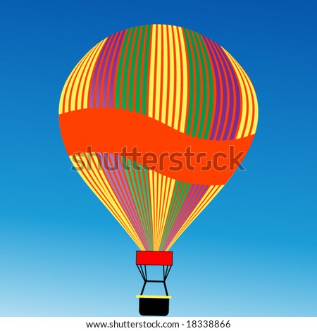 hot air balloon with banner for your message