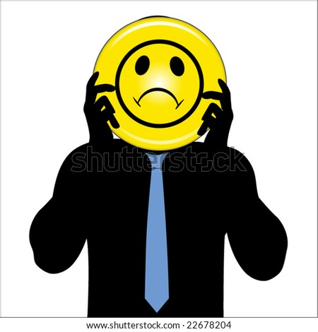 clip art sad faces. stock vector : male with sad