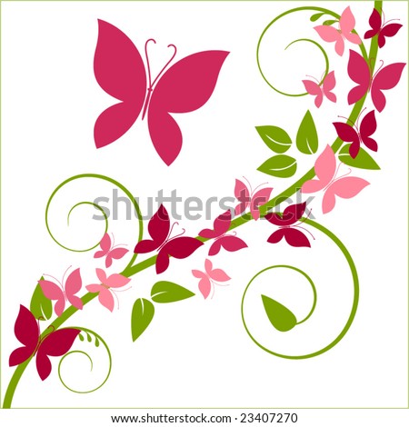 Butterfly With Vines