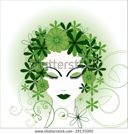 stock vector : environmental lady - eye makeup