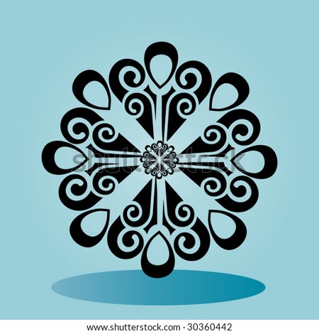 stock vector snowflake flower or tattoo