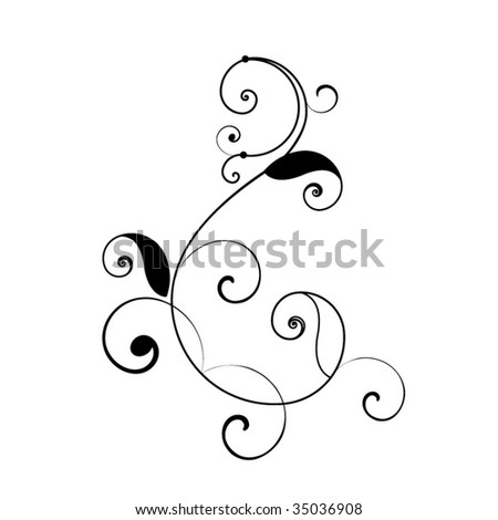 stock vector elegant coil filigree separate elements