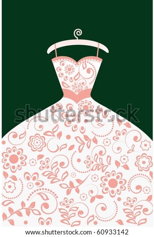 stock vector : Wedding dress (elements and bodice separate piece so you can change colors)
