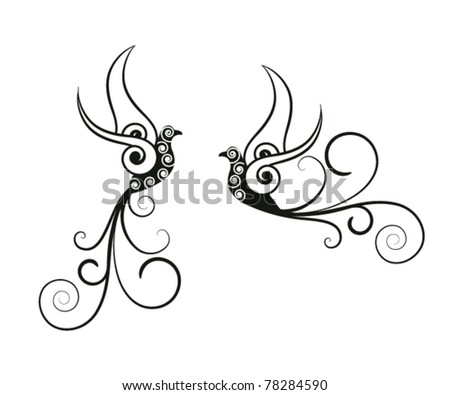 stock vector tattoo birds