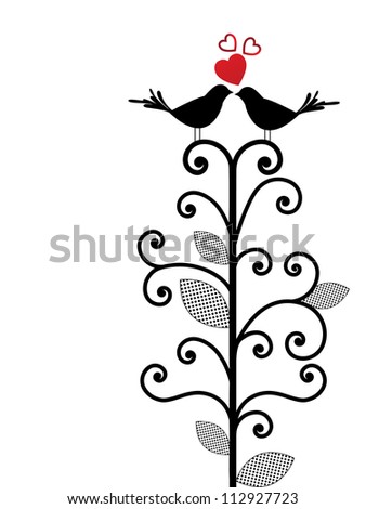 lovebirds - stock vector