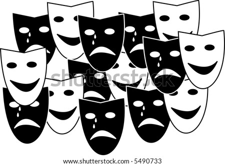 theatre mask clipart. stock vector : Theatre masks
