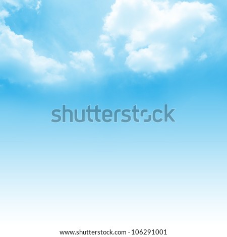 Beautiful Blue Sky Background Template With Some Space For Input Text Message Below Isolated On Blue