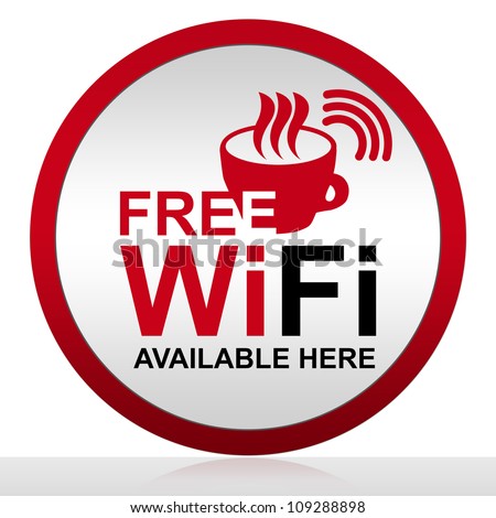 Wifi Coffee Shop on Circle Free Wifi Available Here With Glossy Style For Coffee Shop
