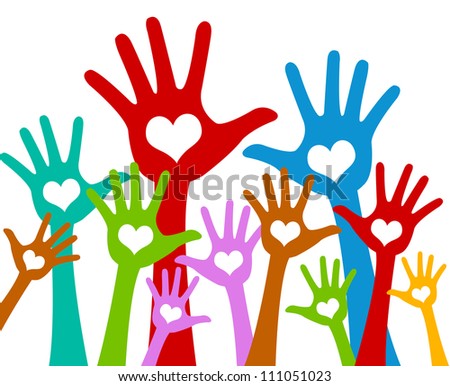  - stock-photo-the-colorful-raised-hands-with-heart-for-volunteer-and-voting-concept-isolated-on-white-background-111051023