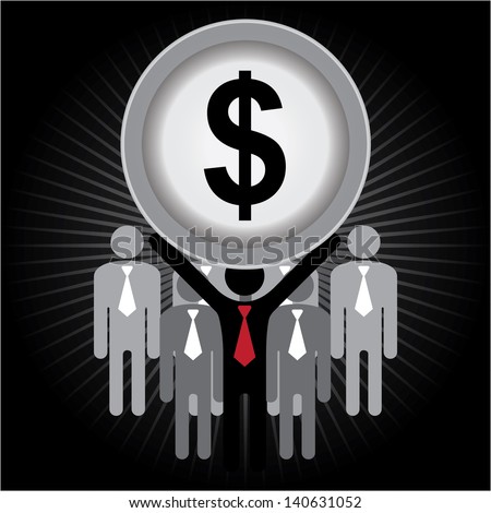 Financial Operation, MLM, Money Working, Job Career or Job Opportunity Concept Present by Group of Businessman With Dollar Sign on Hand in Dark Shiny Background
