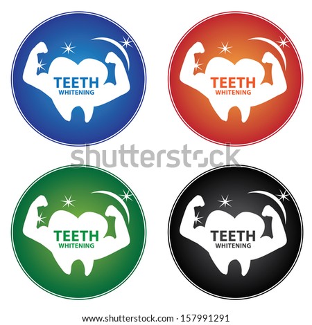Healthcare and Medical Concept Present By Colorful Teeth Whitening Icon Isolated on White Background