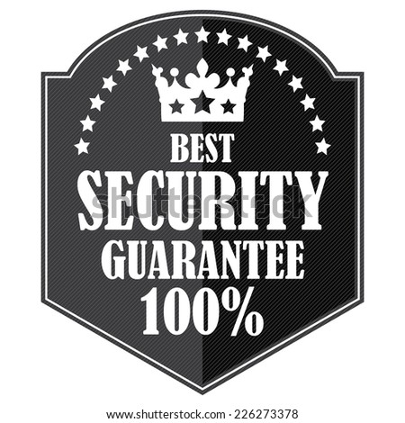Black Best Security Guarantee 100% Badge, Icon, Label or Sticker Isolated on White Background