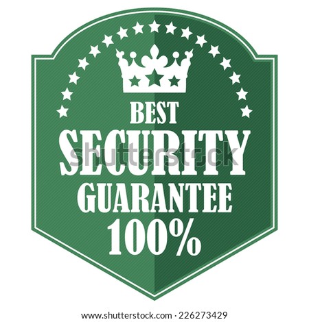 Green Best Security Guarantee 100% Badge, Icon, Label or Sticker Isolated on White Background