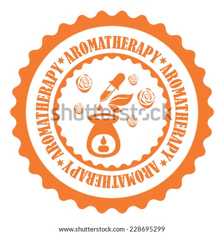 Orange Aromatherapy Stamp, Badge, Icon, Label or Sticker Isolated on White Background
