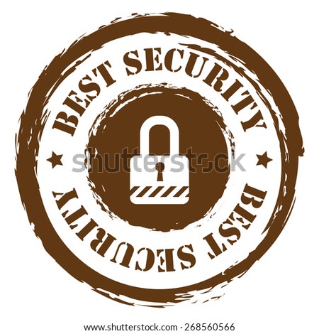 Brown Circle Grungy Best Security Stamp, Sticker, Icon or Label Isolated on White Background