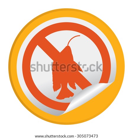 Orange Circle No Fishing Prohibited Sign Infographics , Sticker, Icon or Label Isolate on White Background