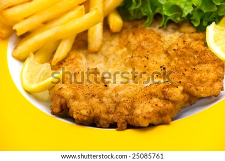 The dish full of meat - the veal crunchy chops