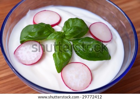 low-fat quark with  fresh yogurt salad