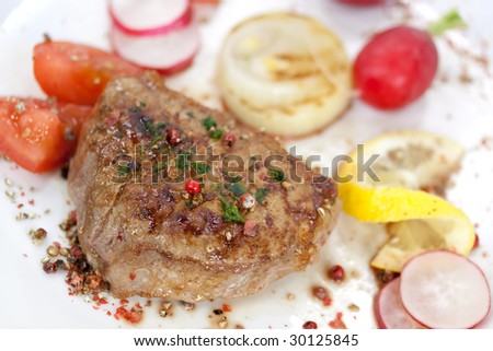 Strip Steak with vegetables