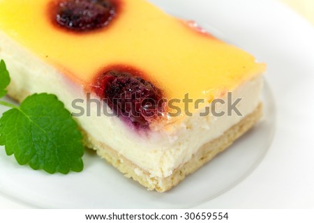 food series: fancy cake with yellow fruit jelly