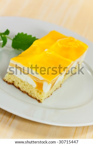 food series: mango fancy cake with yellow fruit jelly