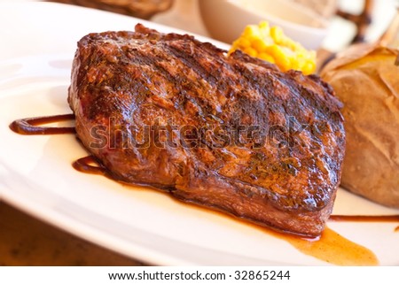 Sirloin Strip Steak with baked Potato