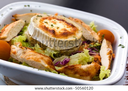 Rocky Mountain Salad with Slices of Chicken Breast