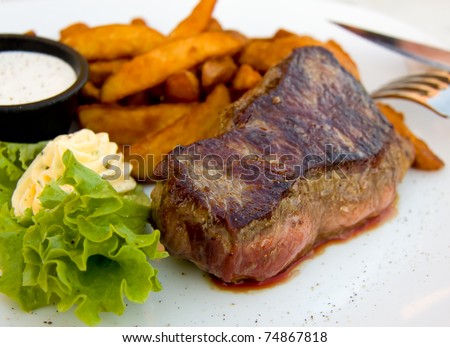 Steak with Potato Wedges