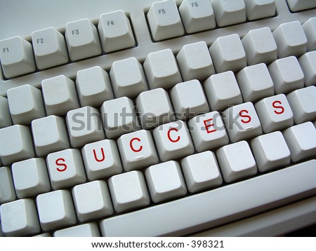 blank keyboard with word success