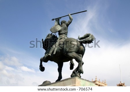 Metal Warrior statue
