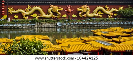 Beautiful traditional dragons in Nanjing, China.