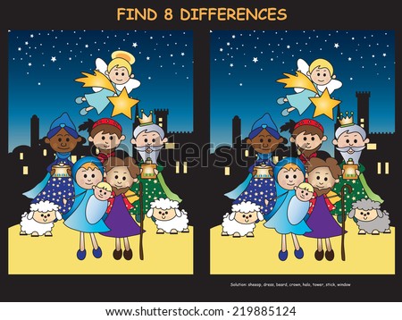 illustration of christmas game find eight differences illustration of christmas game find eight differences