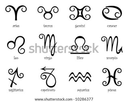 stock vector Horoscope Zodiac Star signs