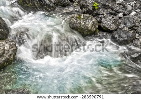 long time exposure on the river in Sottoguda gorges, Veneto - Italy