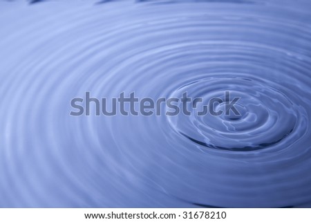 Rippled water surface after water drip.