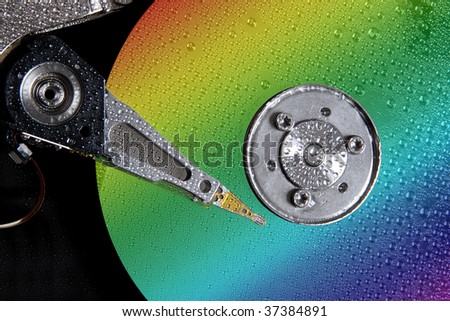 Color light reflected in my hard drive