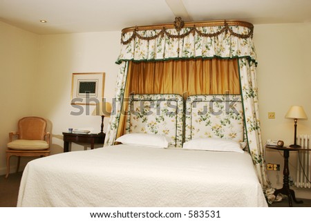 Expensive bed in upmarket hotel