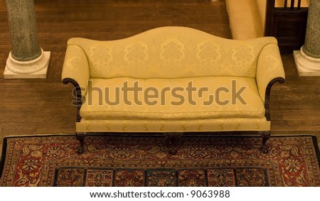 Luxury old couch in hall