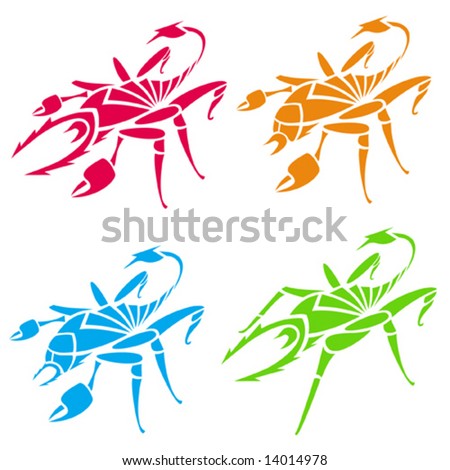 stock vector : Scorpions and spiders (tattoo). Vector illustration.