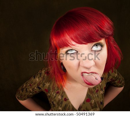 dyed red hair. dyed red hair. stock photo