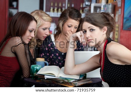 Young woman frustrated with her friends refusal to study with her.
