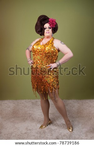 Dramatic Drag Queen with Hands on her Hips