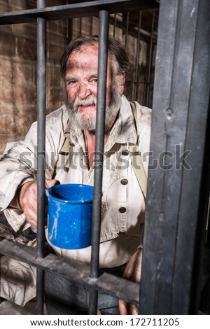 Angry Man in an Old West Jail