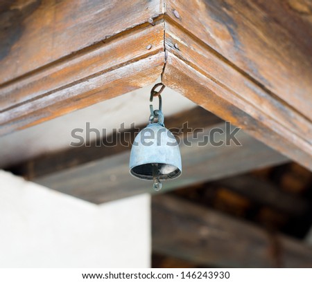 bronze bell in buddhist temple