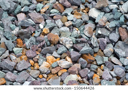 The carpet of crushed granite as background or texture.