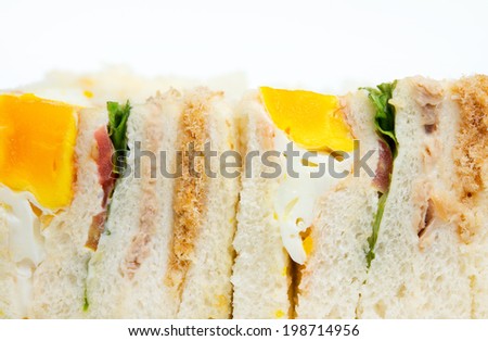 Fried egg sandwich with bread