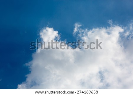 The explosion shape of the blue sky and white clouds